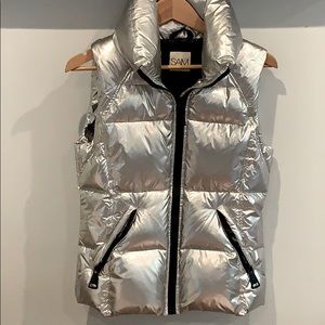 Sam. Metallic Silver Freedom Puffer Vest